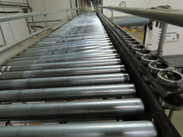 Automotion 30"x 24' V-Belt End Drive Skew Bed Roller Conveyor 3/4Hp 460V 170FPM