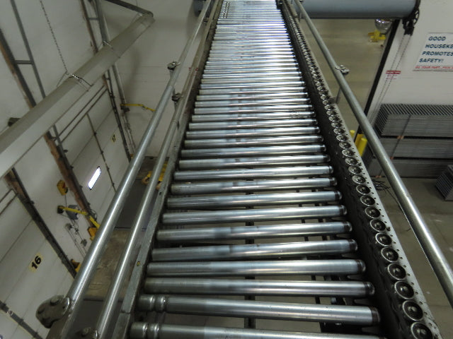 Automotion 30"x 24' V-Belt End Drive Skew Bed Roller Conveyor 3/4Hp 460V 170FPM