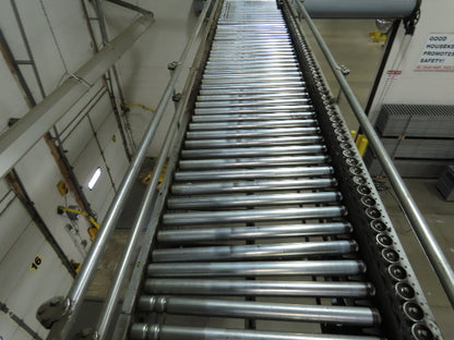 Automotion 30"x 24' V-Belt End Drive Skew Bed Roller Conveyor 3/4Hp 460V 170FPM