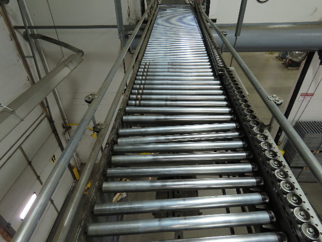 Automotion 30"x 24' V-Belt End Drive Skew Bed Roller Conveyor 3/4Hp 460V 170FPM