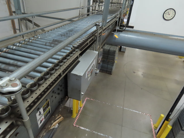 Automotion 30"x 24' V-Belt End Drive Skew Bed Roller Conveyor 3/4Hp 460V 170FPM