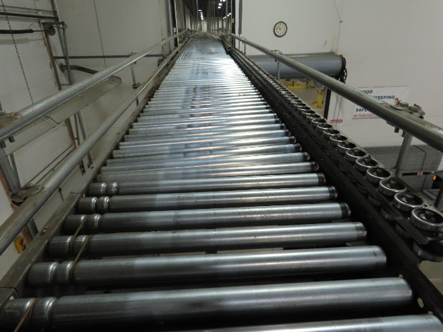 Automotion 30"x 24' V-Belt End Drive Skew Bed Roller Conveyor 3/4Hp 460V 170FPM