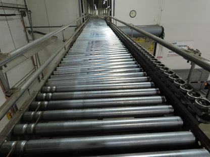 Automotion 30"x 24' V-Belt End Drive Skew Bed Roller Conveyor 3/4Hp 460V 170FPM