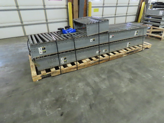 Automotion 30"x 24' V-Belt End Drive Skew Bed Roller Conveyor 3/4Hp 460V 170FPM