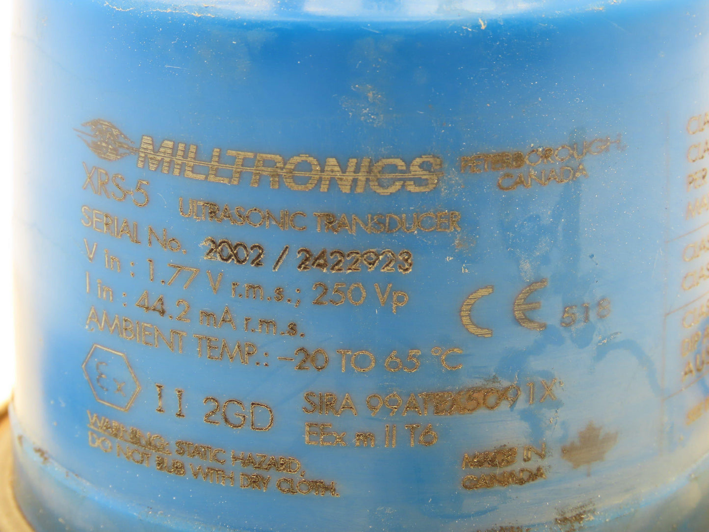 Milltronics XRS-5 Ultrasonic Transducer Flange Mounted -20-65°F