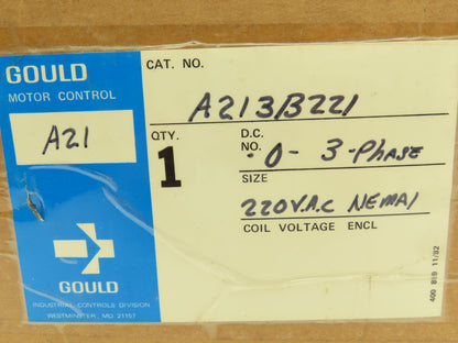 Telemecanique A213B221 Gould Motor Starter Reversing Contactor Size 0 600V 18A