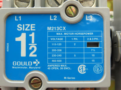 Telemecanique M213CX12L Gould Reversing Motor Starter Size 1 1/2 600V 3 Ph 15Hp