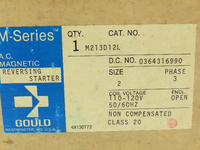 Telemecanique Gould Reversing Motor Starter Contactor Size 2 600V 3 Ph 45A 25Hp