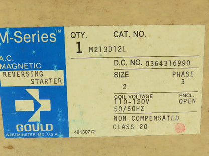 Telemecanique Gould Reversing Motor Starter Contactor Size 2 600V 3 Ph 45A 25Hp