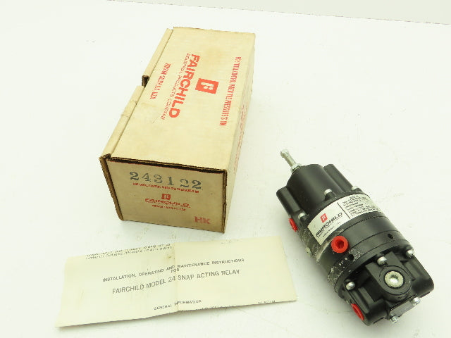 Fairchild 243122 Pneumatic Snap Acting Relay Model 24 2" WC 1 PSIG