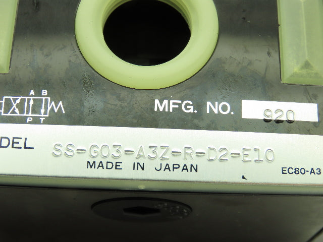 Nachi SS-G03-A3Z-R-D2-E10 Hydraulic Directional Control Wet Solenoid Valve 24VDC