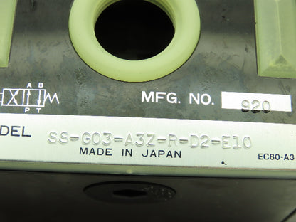 Nachi SS-G03-A3Z-R-D2-E10 Hydraulic Directional Control Wet Solenoid Valve 24VDC