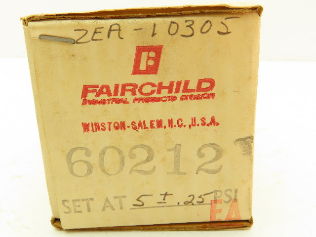 Fairchild 60212 Pneumatic Air Pressure Regulator Preset 25 PSI Model 60 Stratos