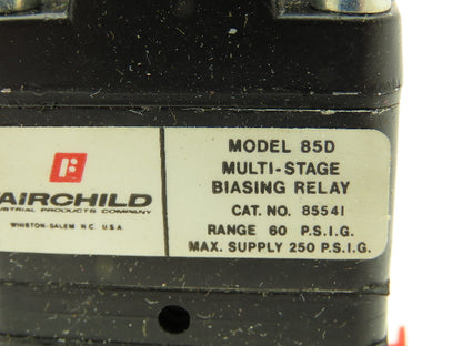 Fairchild 85541 Pneumatic Air Multi Stage Biasing Relay 60 PSIG 1/8" Model 85D