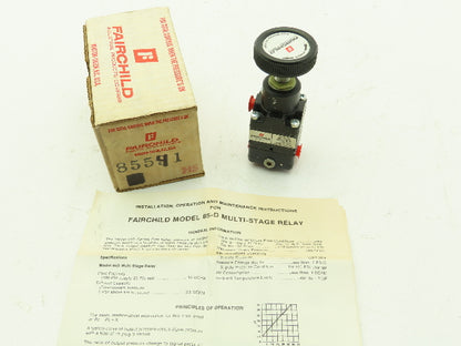 Fairchild 85541 Pneumatic Air Multi Stage Biasing Relay 60 PSIG 1/8" Model 85D