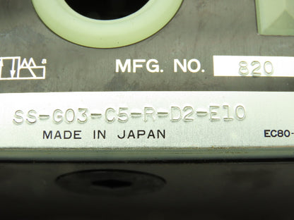 Nachi SS-G03-C5-R-D2-E10 Hydraulic Directional Control Wet Solenoid Valve 24VDC