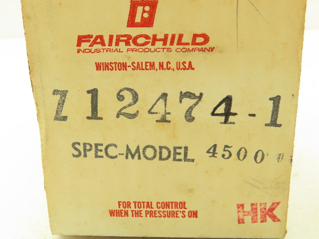 Fairchild Z12474-1 Pneumatic Air Volume Booster Model 4500 1.62/1 Output 4513