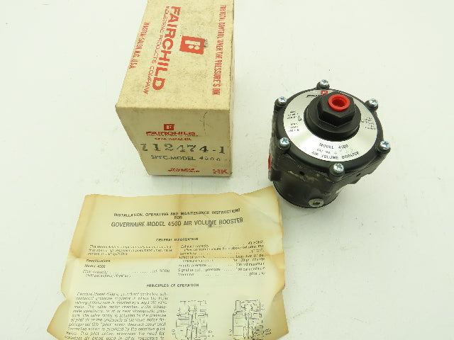 Fairchild Z12474-1 Pneumatic Air Volume Booster Model 4500 1.62/1 Output 4513