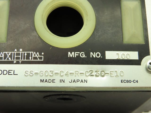 Nachi SS-G03-C4-R-C230-E10 Hydraulic Directional Control Solenoid Valve 220V D05
