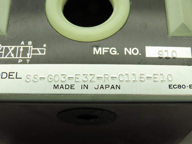 Nachi SS-G03-E3Z-R-C115-E10 Hydraulic Directional Control Solenoid Valve 120V