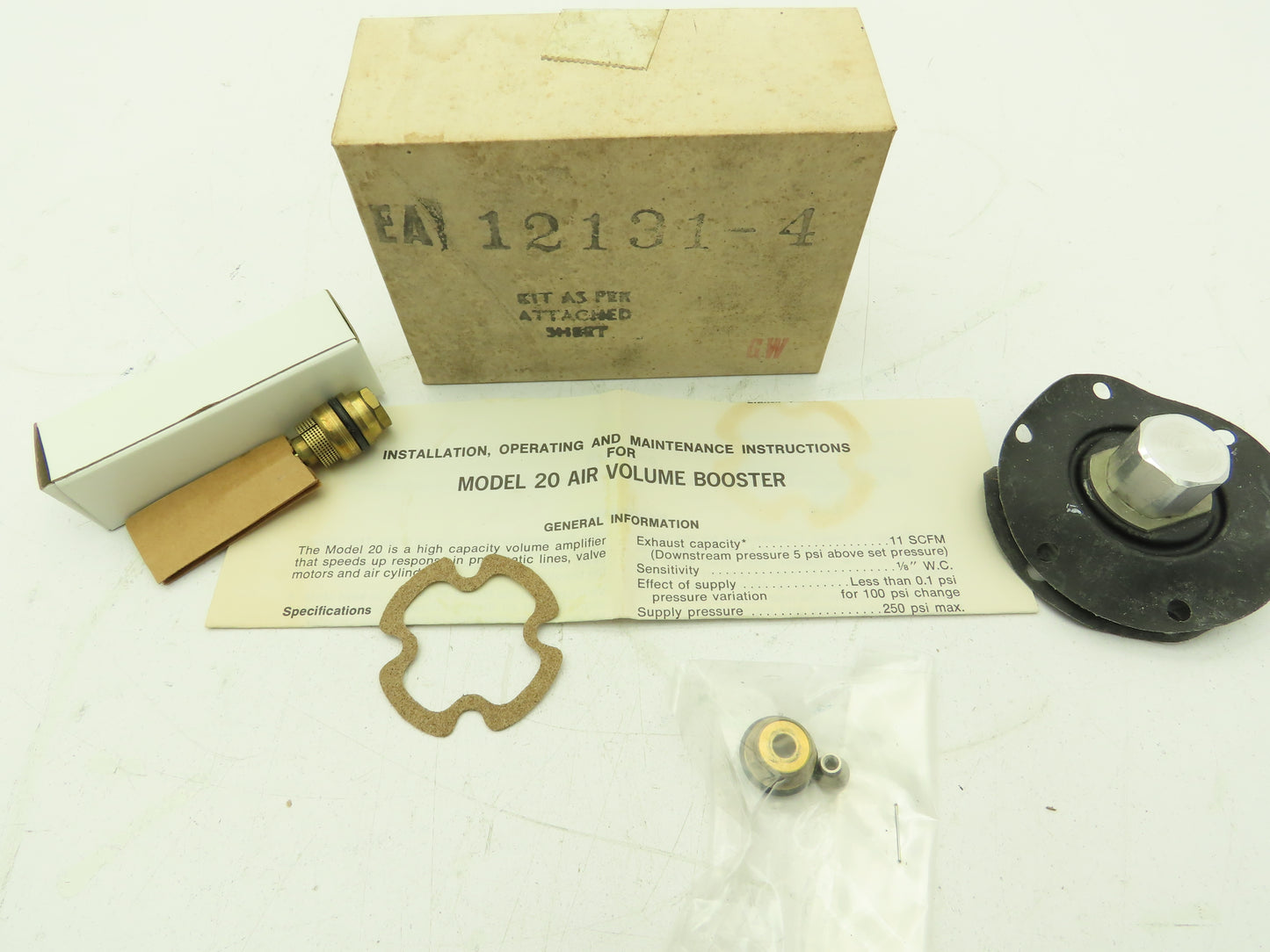 Fairchild EA-12131-4 Rebuild Kit Model 20 Air Volume Booster