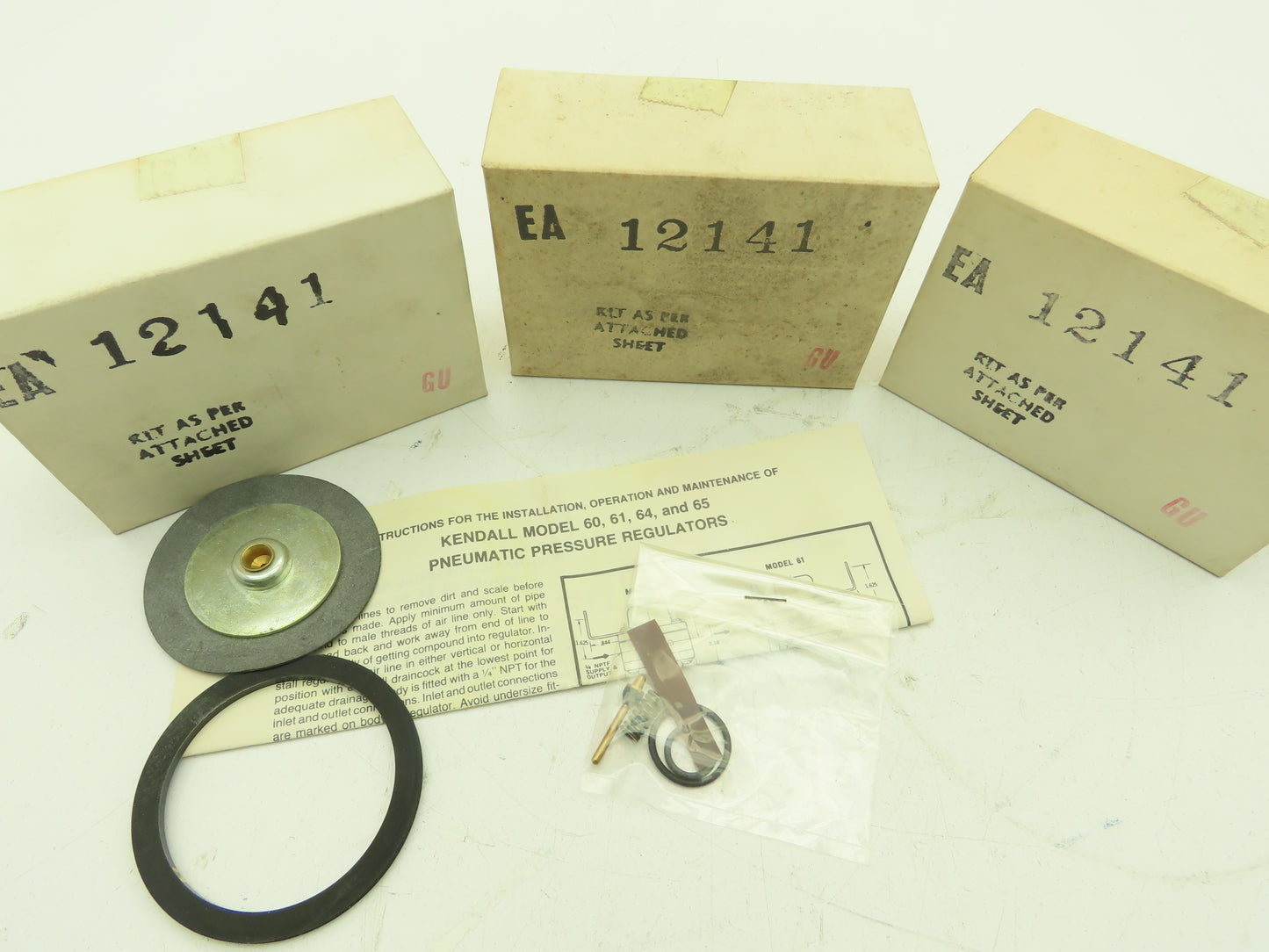 Fairchild EA-12141 Kendall Repair Kit Model 60 64 Regulators Lot of 3