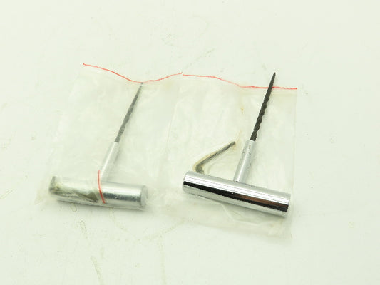 Steel Spiral Probe Reamer Tire Plug Repair Tool Chrome Steel T-Handle  LOT OF 2
