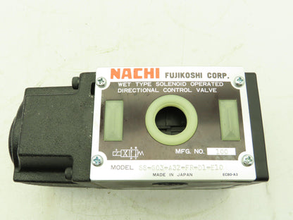 Nachi SS-G03-A3Z-FR-D1-E10 Hydraulic Directional Control Solenoid Valve 12VDC