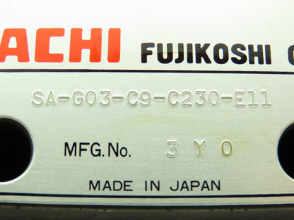 Nachi SA-G03-C9-C230-E11 Hydraulic Directional Control Wet Solenoid Valve 220V