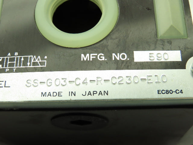 Nachi SS-G03-C4-R-C230-E10 Hydraulic Directional Control Wet Solenoid Valve 220V