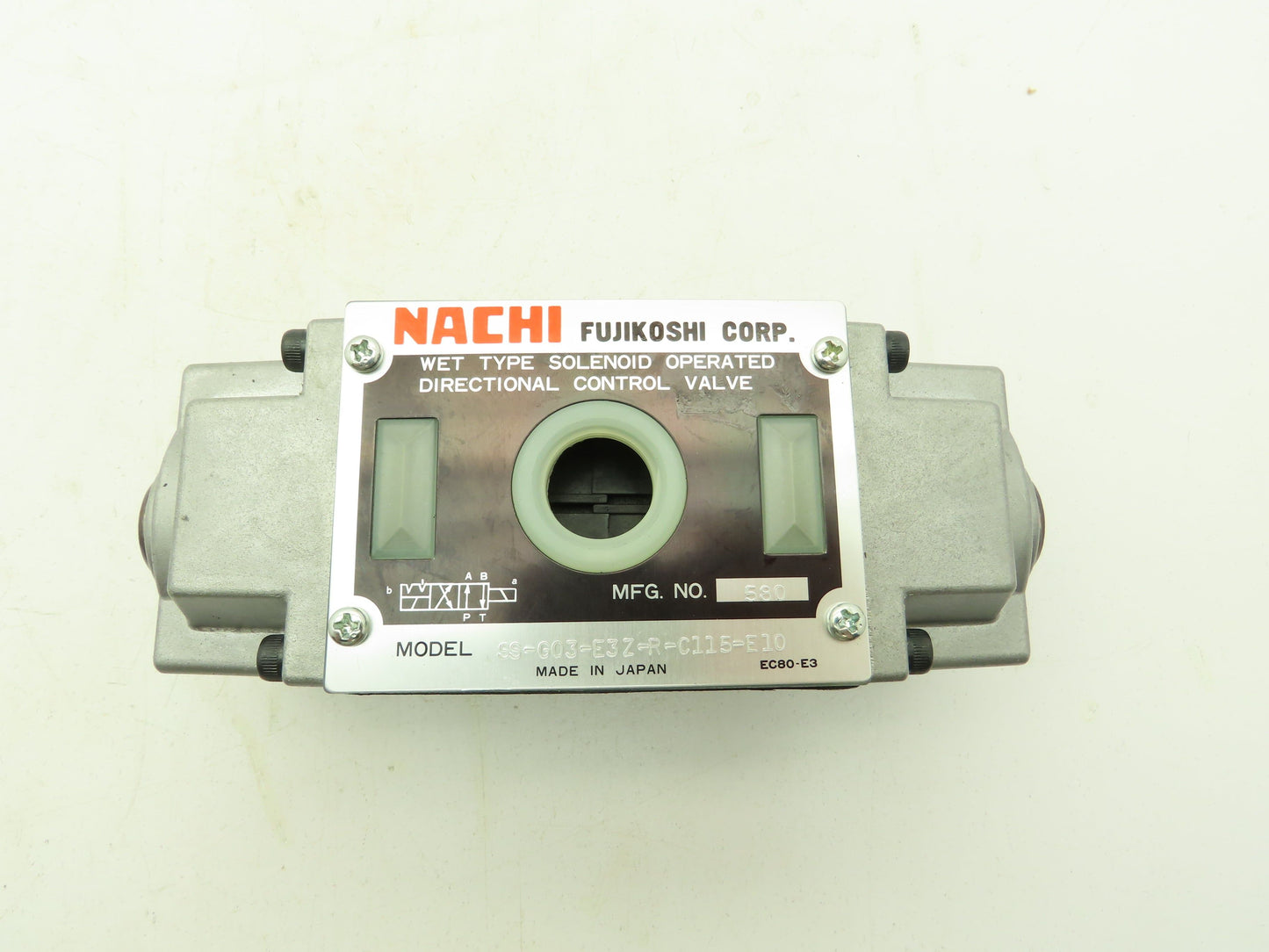 Nachi SS-G03-E3Z-R-C115-E10 Hydraulic Directional Control Solenoid Valve 120V