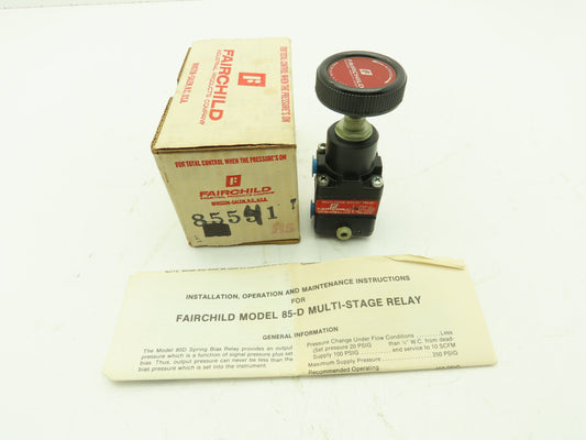 Fairchild 85131 Pneumatic Air Multi Stage Biasing Relay Model 85 60PSI Output