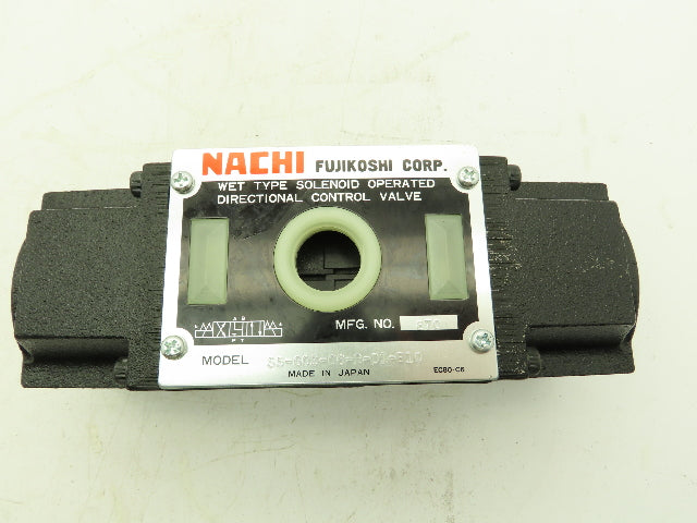 Nachi SS-G03-C6-R-D1-E10 Hydraulic Directional Control Wet Solenoid Valve 12VDC