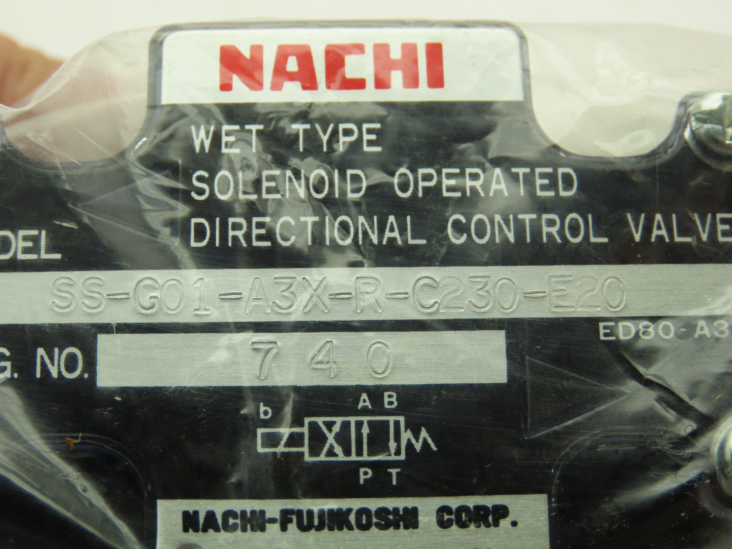 Nachi SS-G01-A3X-R-C230-E20 Hydraulic Directional Control Solenoid Valve 220V