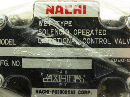 Nachi SS-G01-C6-FR-E230-E20 Hydraulic Directional Control Solenoid Valve 220V