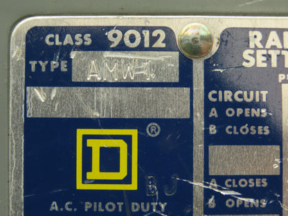 Square D 9012 AMW1 Pressure Switch 0.25-2.5#  120V-600VAC