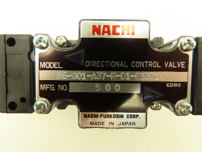 Nachi SS-G01-A37-R-D1-E9331A Hydraulic Directional Control Solenoid Valve 12VDC