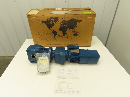 Sew-Eurodrive KH47/T R37  Helical Gearmotor 112:1 Ratio 1/2HP 230/460V 3PH S1