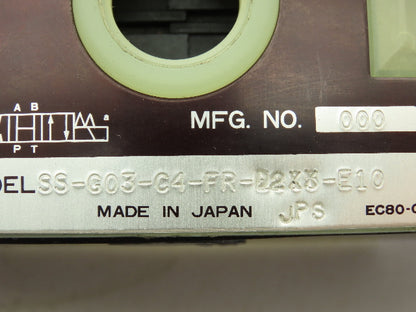 Nachi SS-G03-C4-FR-D2-E10 Hydraulic Directional Control Solenoid Valve 24VDC D05