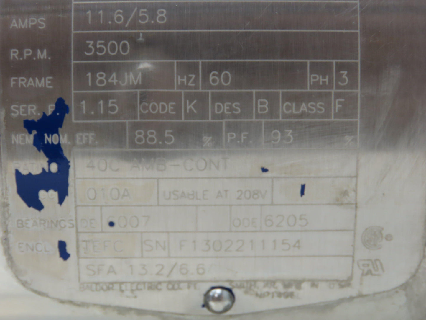 Ampco Centrifugal Pump SS 2 1/2x2" DC2 5" Impeller 5 HP Motor 230/460V Stainless