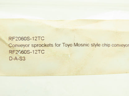 Tsubaki RF2060S-12TC Roller Chain Sprocket for Toyo Conveyor 1.5" Double Pitch
