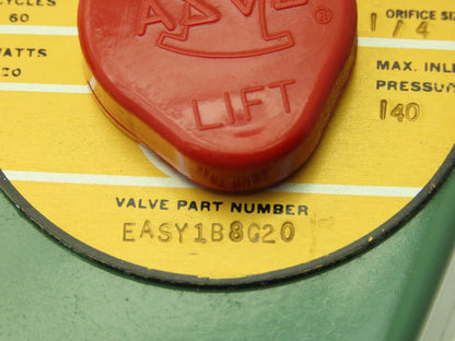 Plast-o-matic EASY1B8G20 Solenoid Valve 1/8" Ports 140PSI 1/4" Orifice 120V Coil