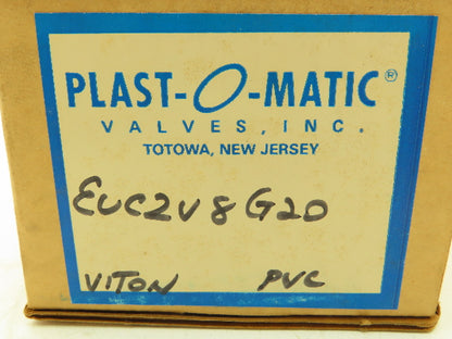 Plast-o-matic EUC2V8G20 PVC Automatic Control Valve Pneumatic 1/8" 120V Coil