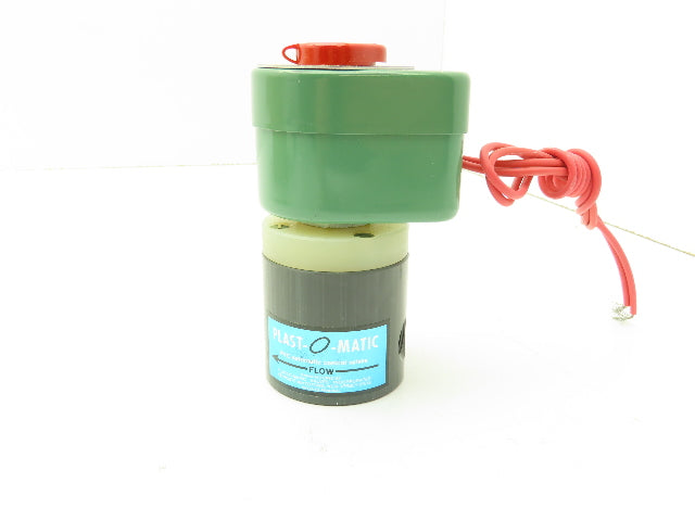 Plast-o-matic EUC2V8G20 PVC Automatic Control Valve Pneumatic 1/8" 120V Coil