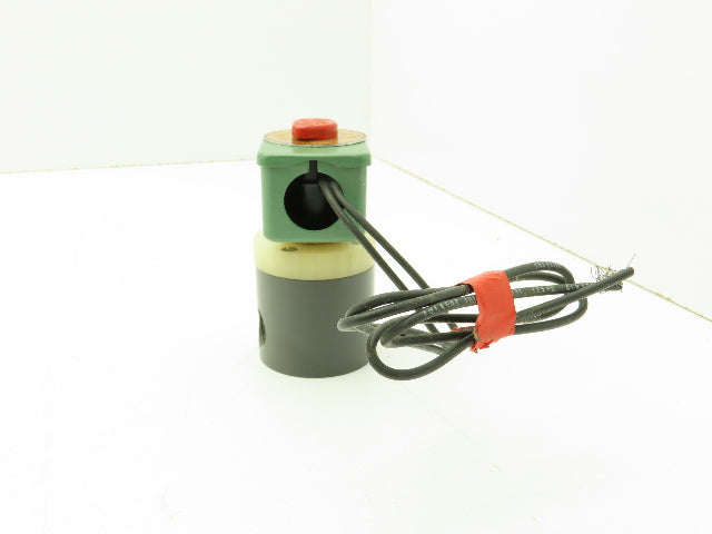 Plast-o-matic EUC3B4G6 Solenoid Valve PVC 3/8" NPT 40 PSI 120V Coil