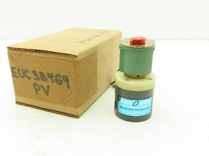 Plast-o-matic EUC3B4G6 Solenoid Valve PVC 3/8" NPT 40 PSI 120V Coil