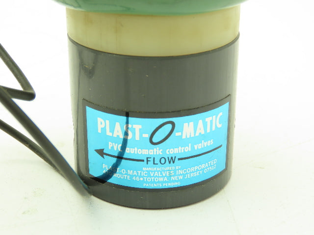 Plast-o-matic EUC2B4E20 Solenoid Valve PVC 3/8" NPT 120 PSI 120V Coil 20 Watts