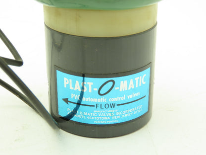 Plast-o-matic EUC2B4E20 Solenoid Valve PVC 3/8" NPT 120 PSI 120V Coil 20 Watts