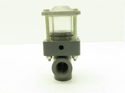 Plast-o-matic D075B 3/4" Shutoff Valve Double Action Pneumatic Controlled