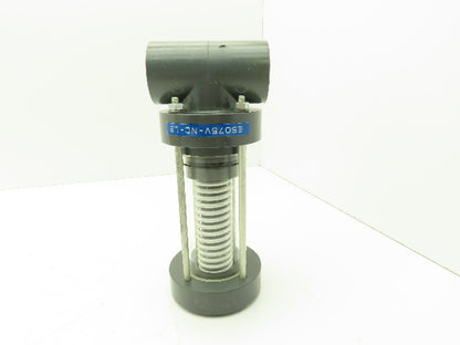 Plast-o-matic ES075V-NC-LS 3/4" Shutoff Valve Spring Return NC Pneumatic Powered